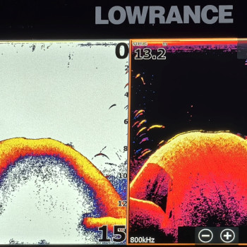 Veľkosť ryby na obrazovke sonaru Veľkosť ryby na obrazovke sonaru