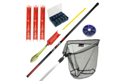 SET BIČ 4m podberák + háčiky + nadväzce s plavákom + príslušenstvo SET BIČ 4m podberák + háčiky + nadväzce s plavákom + príslušenstvo